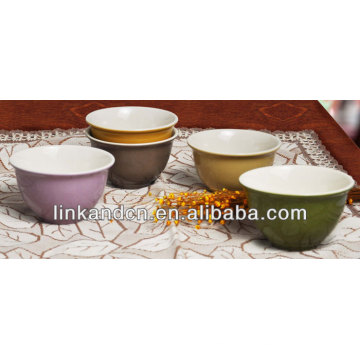 KC-04016ice tazones de fuente de crema, arroz / tazón de fuente de sopa, estilo hermoso cuencos sólidos de cerámica
